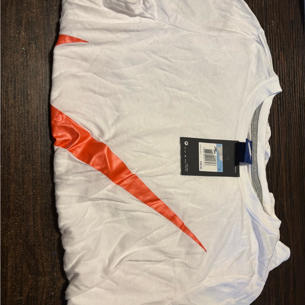 Nike Men's White and Orange Shirt